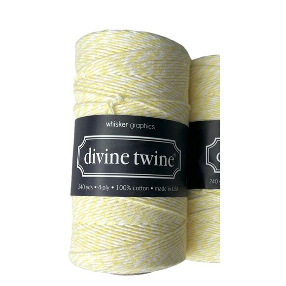 NEW Pack (3) Bakers Twine 100% Cotton 240 Yards, 4 PLY Yellow White Stripe NWT - Picture 3 of 4
